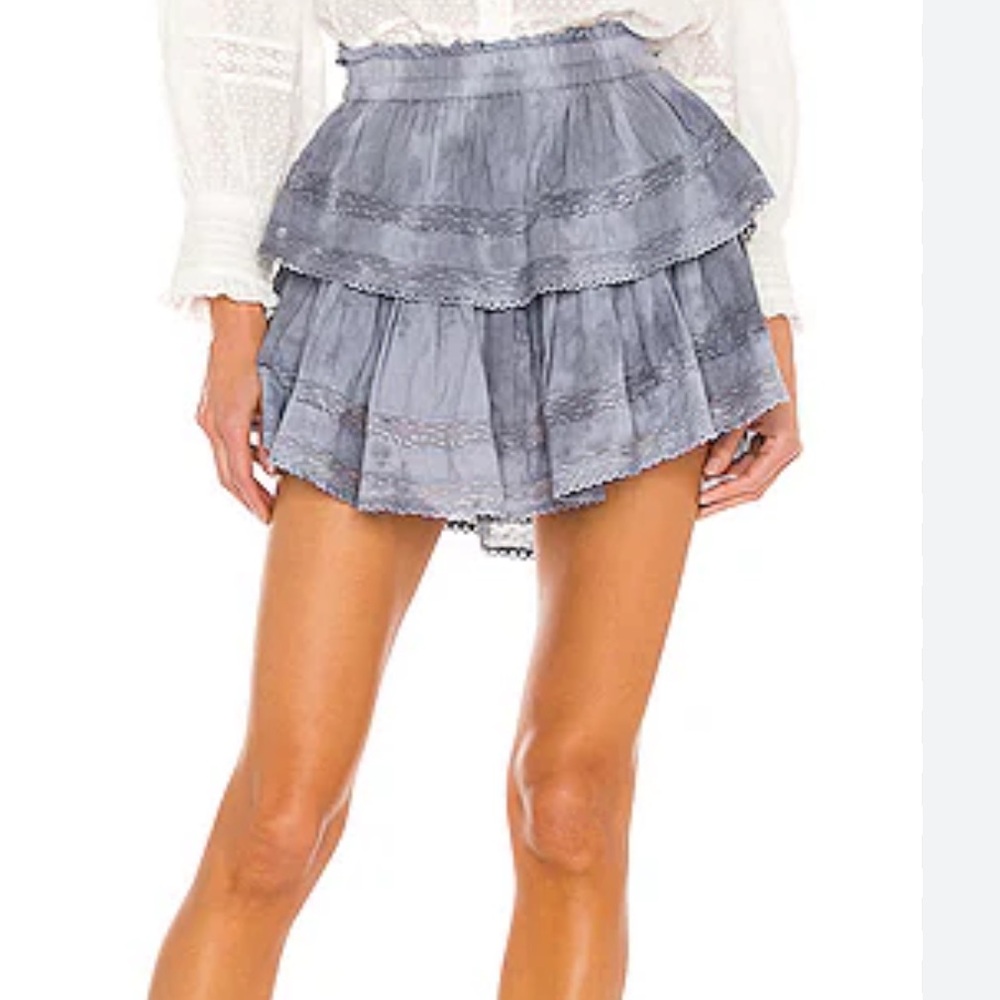 LoveShackFancy ruffle mini skirt XS